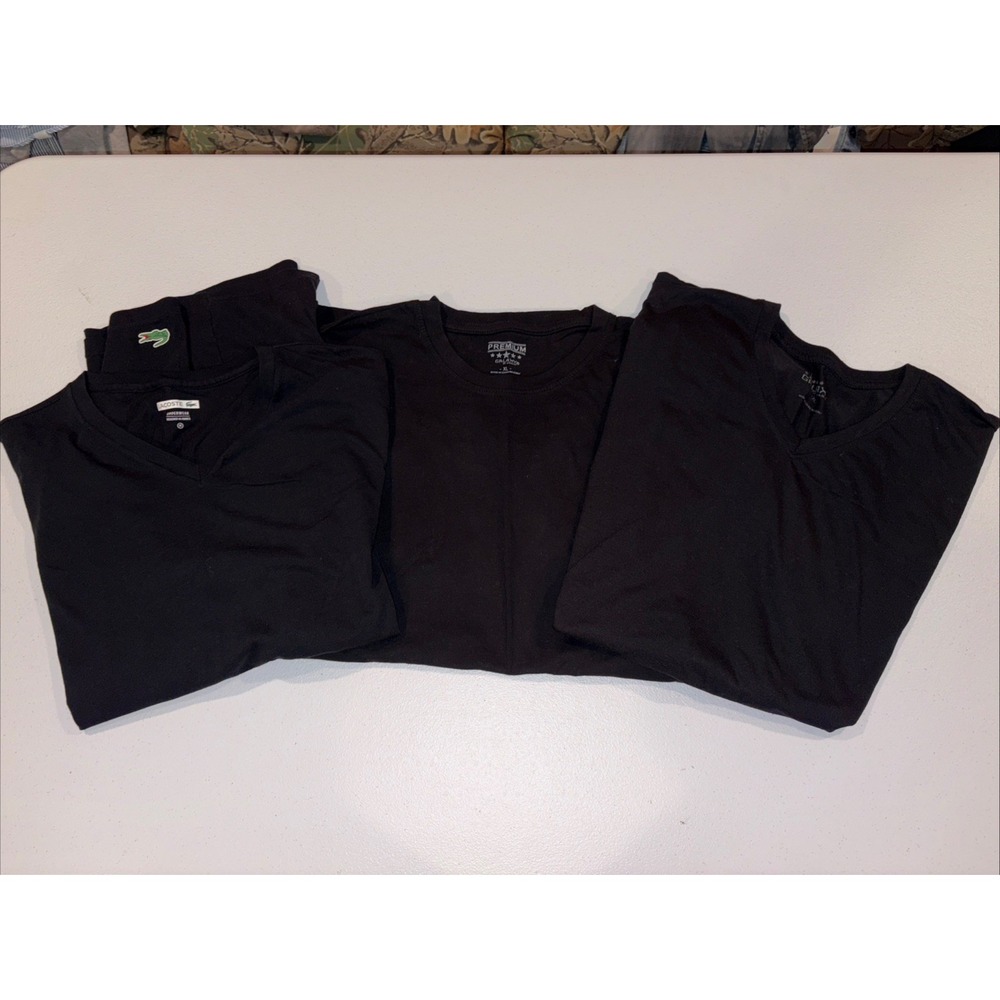 Lot 3  men's black T-shirts XL Lacoste